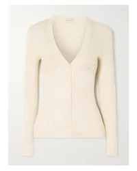 Magda Butrym Cardigan aus Gerippter Baumwolle Creme