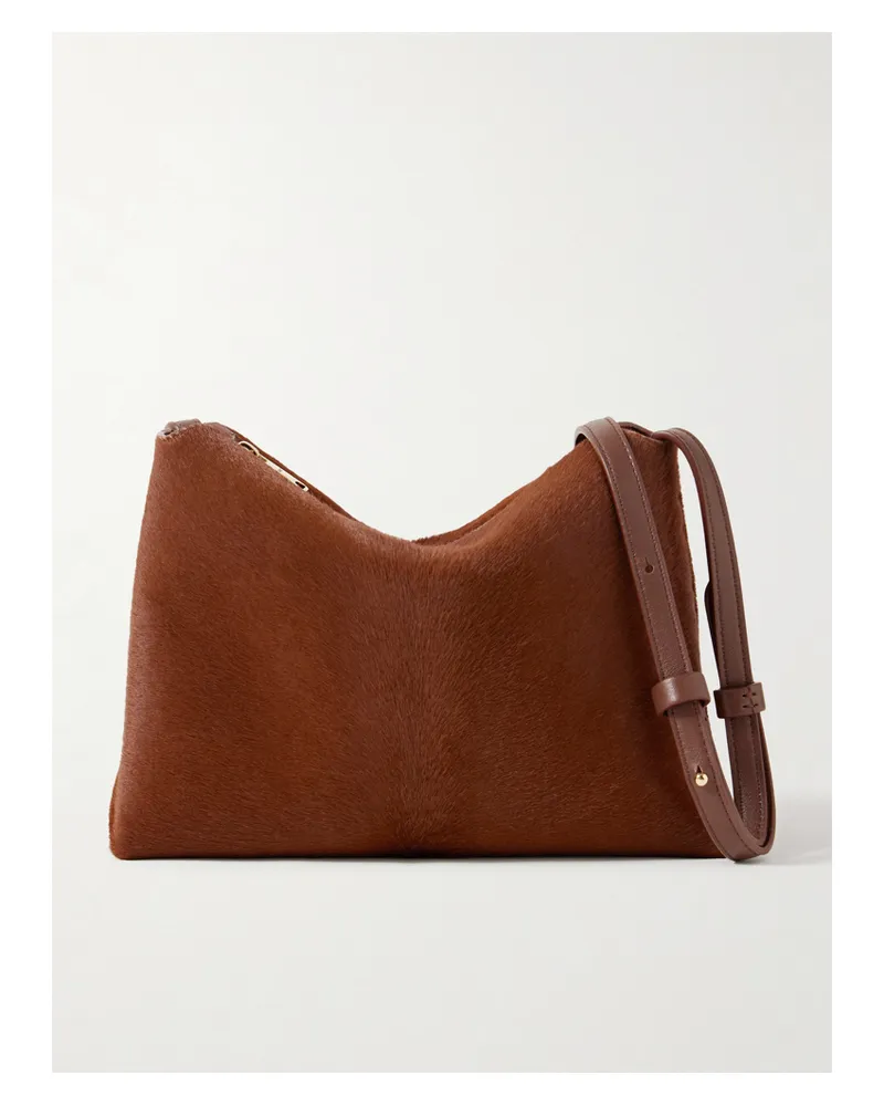 KHAITE Lina Medium Calf Hair Shoulder Bag - Brown Brown