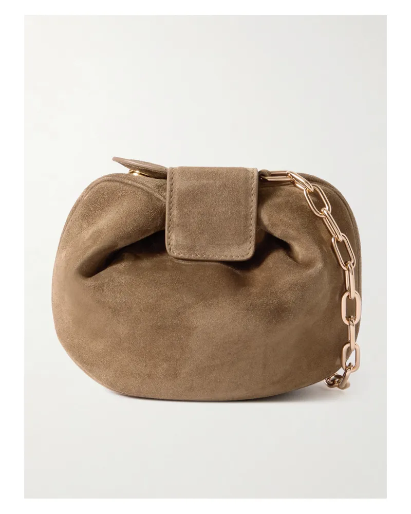 Gabriela Hearst Soft Demi Suede Clutch - Brown Brown