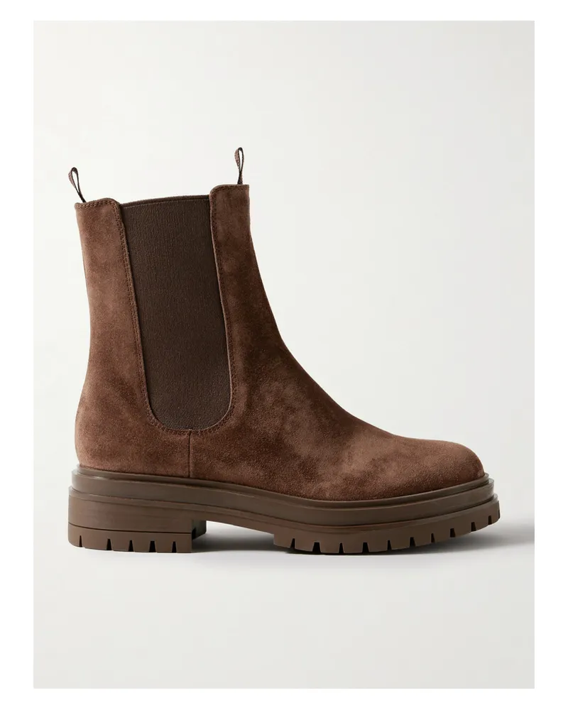 Gianvito Rossi Chester Suede Chelsea Boots - Brown Brown