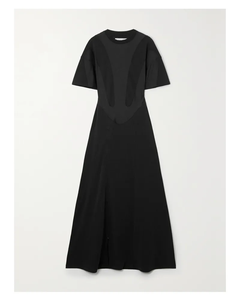 Thierry Mugler Maxikleid Aus Biobaumwoll-jersey - Schwarz Schwarz