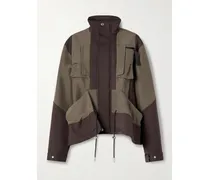 Jacke Aus Scuba Und Ripsband Aus Einer Baumwollmischung - Braun
