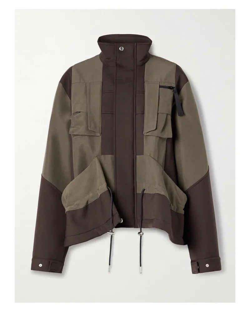 Sacai Jacke Aus Scuba Und Ripsband Aus Einer Baumwollmischung - Braun Braun