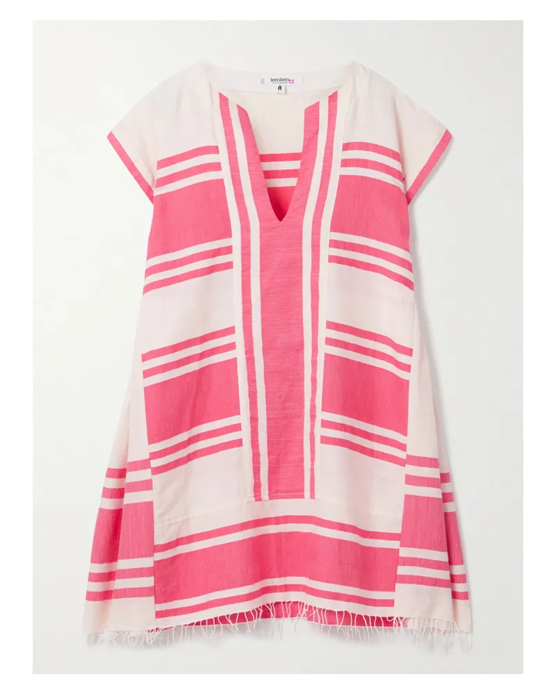 lemlem Elina Kaftan Aus Baumwolle Mit Streifen Und Fransen - Pink Pink