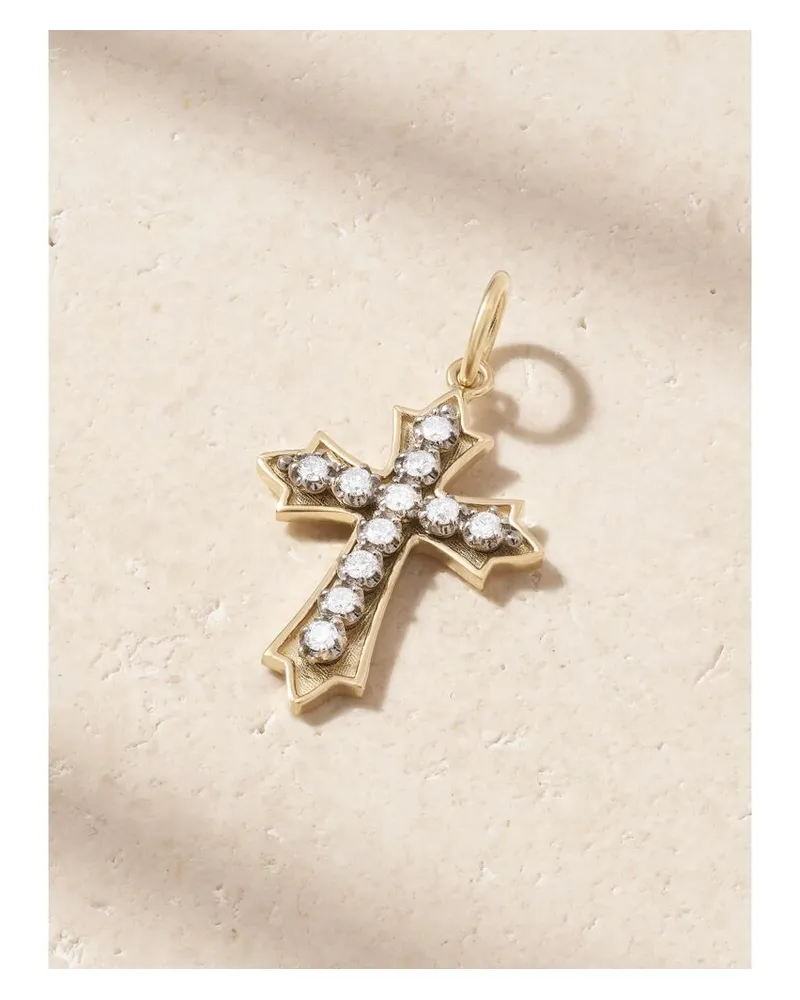 Jacquie Aiche Sophia Anhänger Aus 14 Karat Gold Mit Rhodium-auflage Und Diamanten Gold