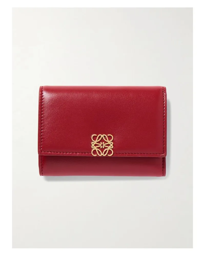 Loewe Puffer Anagram Kleines Portemonnaie Aus Strukturiertem Leder - Rot Rot