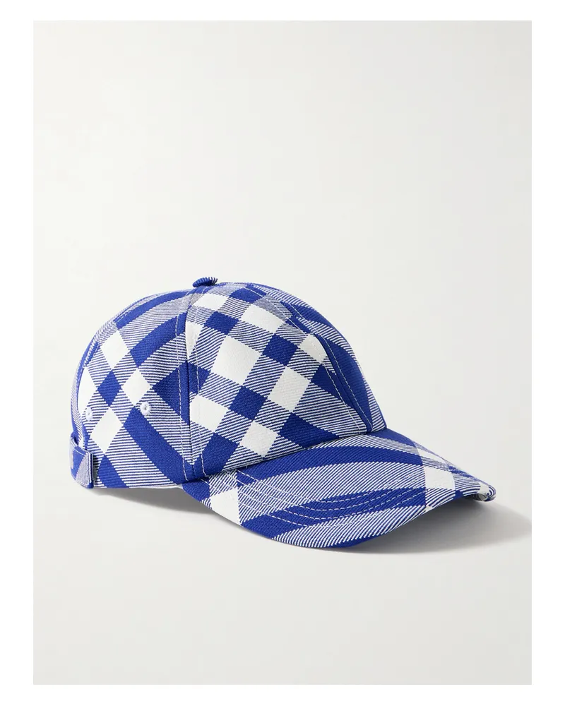 Burberry Baseballkappe Aus Kariertem Twill - Blau Blau
