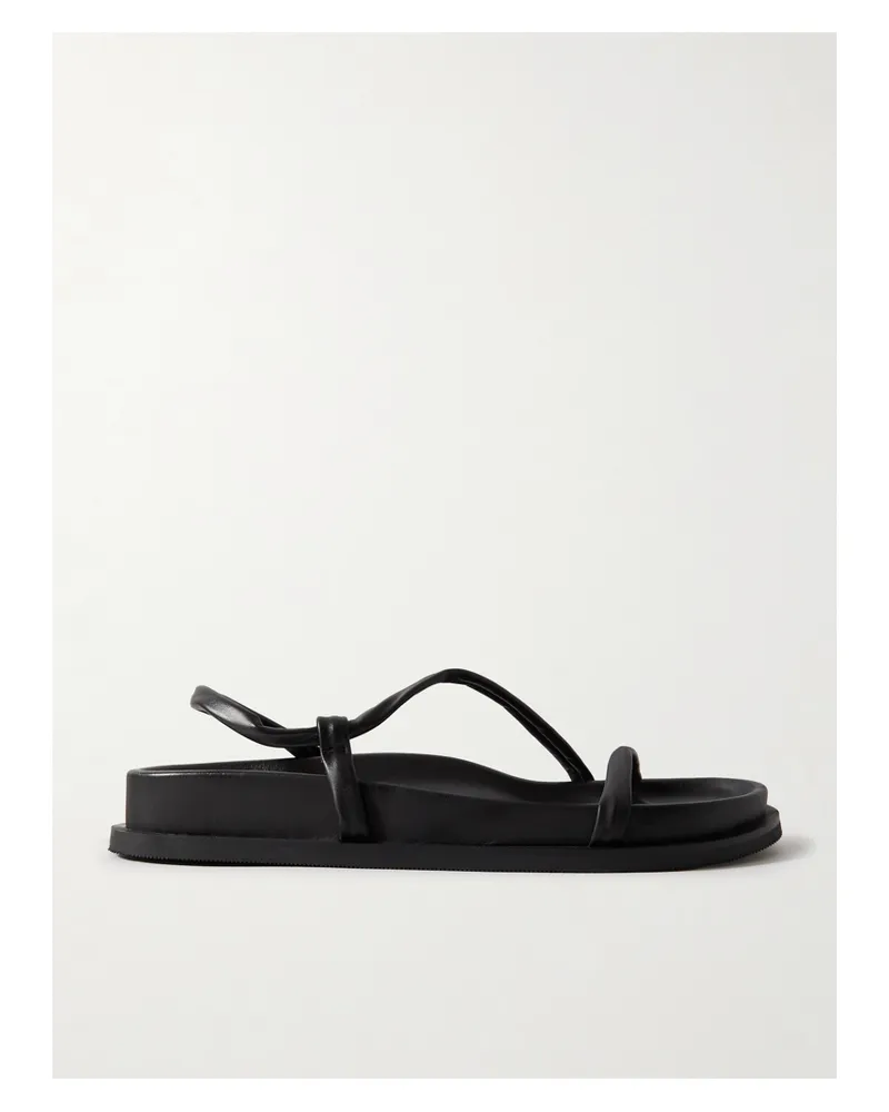 St. Agni Twist Slingback-sandalen Aus Leder - Schwarz Schwarz