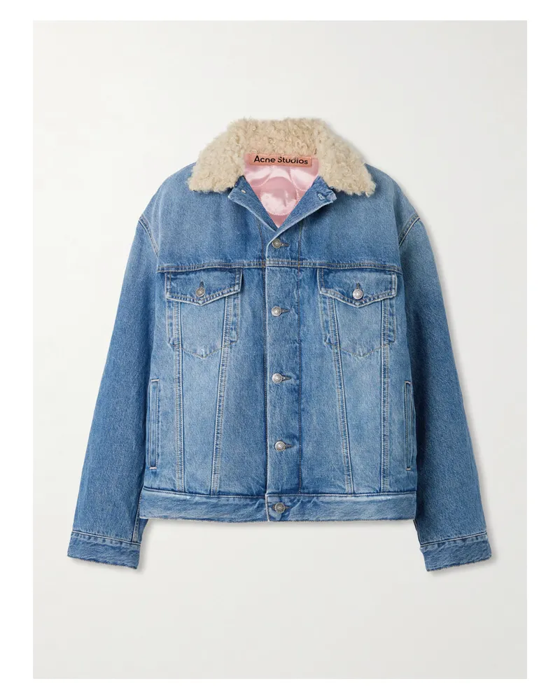 Acne Studios Robert Plush-trimmed Padded Denim Jacket - Blue Blue