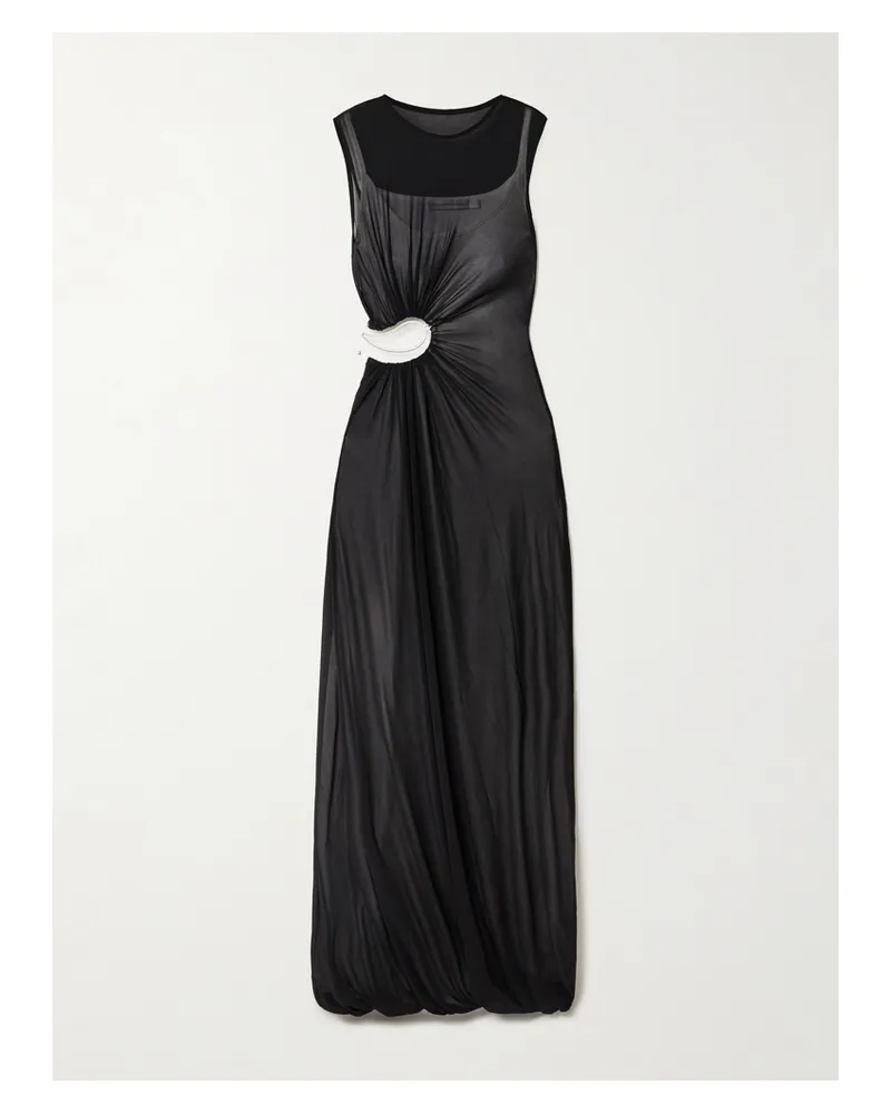 Christopher Esber Mehrlagiges Maxikleid Aus Stretch-jersey Mit Cut-out Und Verzierung - Schwarz Schwarz