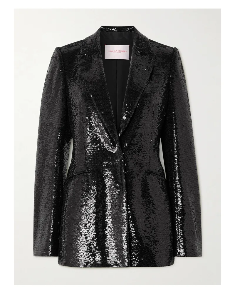 Carolina Herrera New York Sequined Tulle Blazer - Black Black