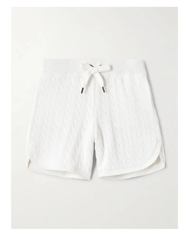 Brunello Cucinelli Shorts Aus Baumwolle In Zopfstrick - Wollweiß Wollweiß