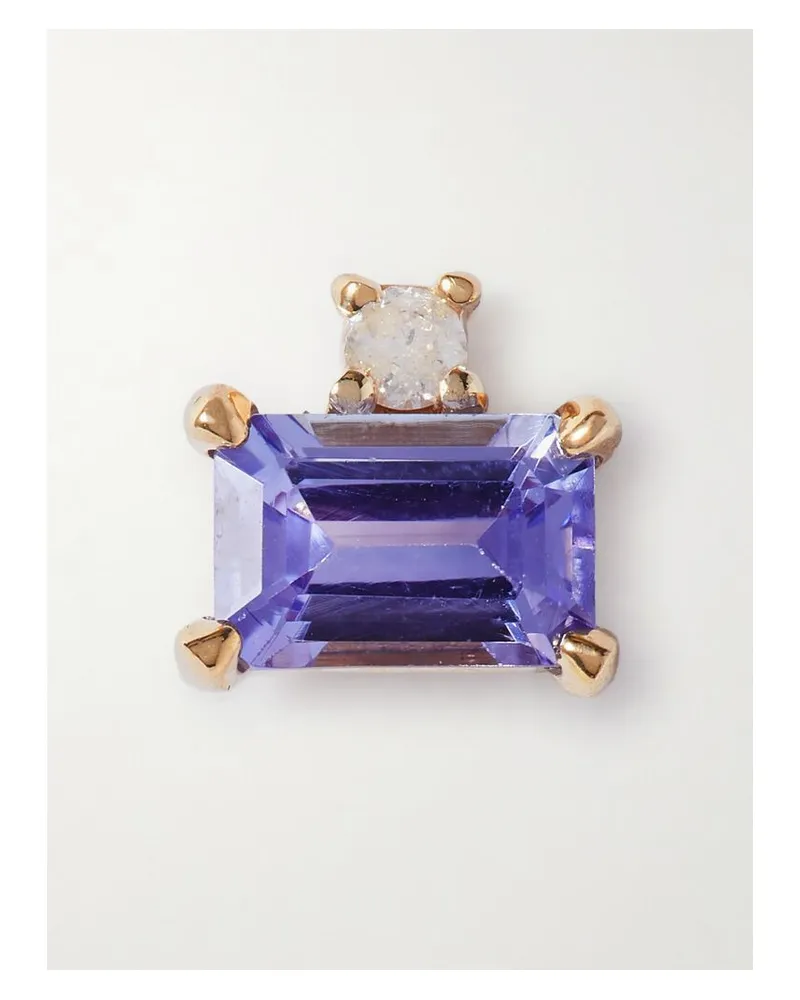 Stone & Strand Lakeside Einzelner Ohrstecker Aus 10 Karat Gold Mit Tansanit Und Diamant Gold