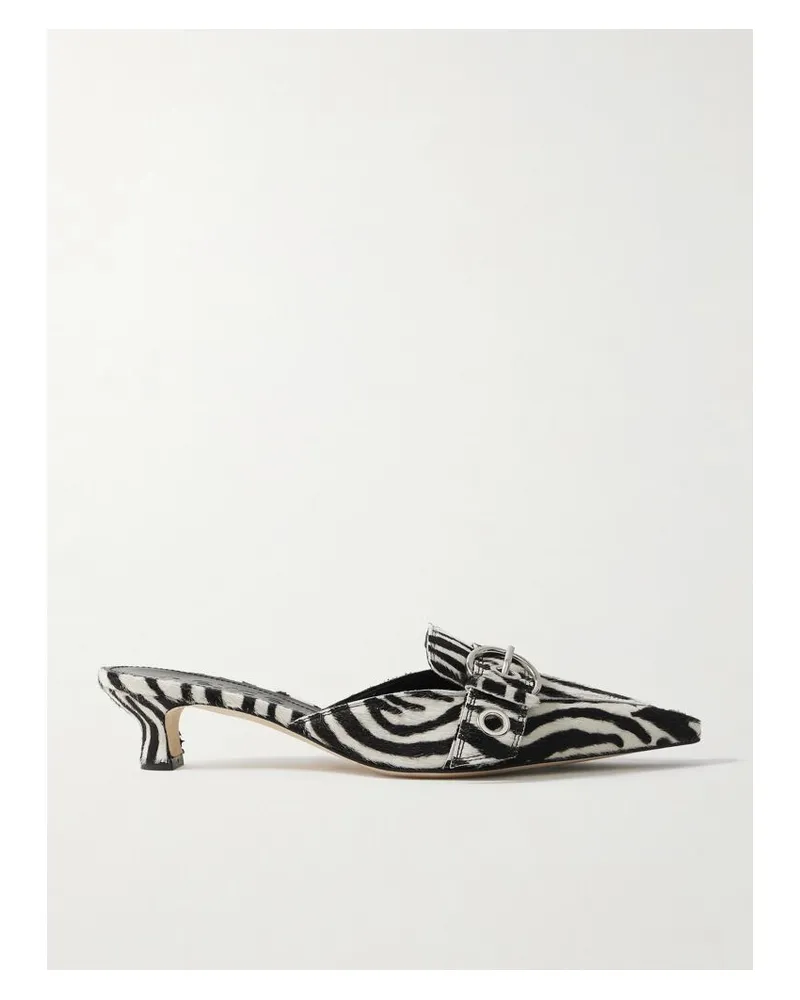 aeyde Danielle Mules Aus Kalbshaar Mit Zebraprint Und Schnalle - Animal-Print Animal-print