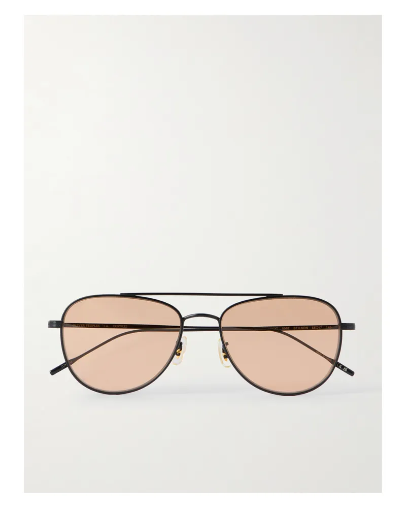 Oliver Peoples Pilotensonnenbrille Aus Metall - Schwarz Schwarz
