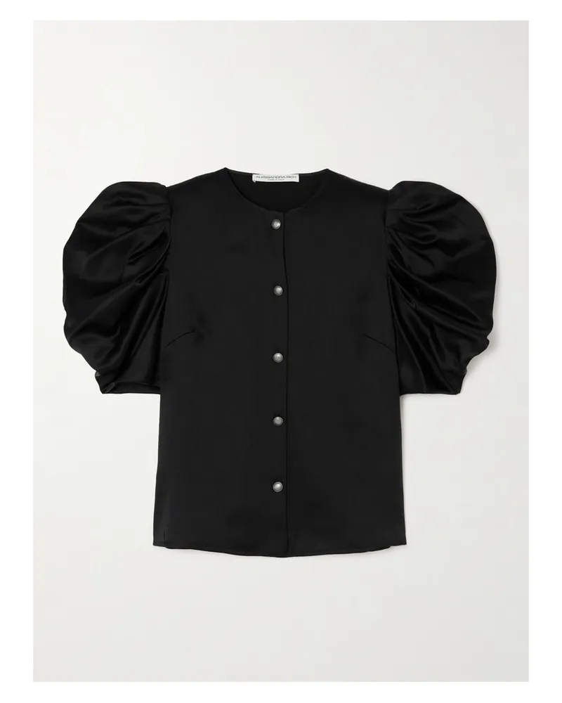 Alessandra Rich Envers Bluse Aus Satin - Schwarz Schwarz