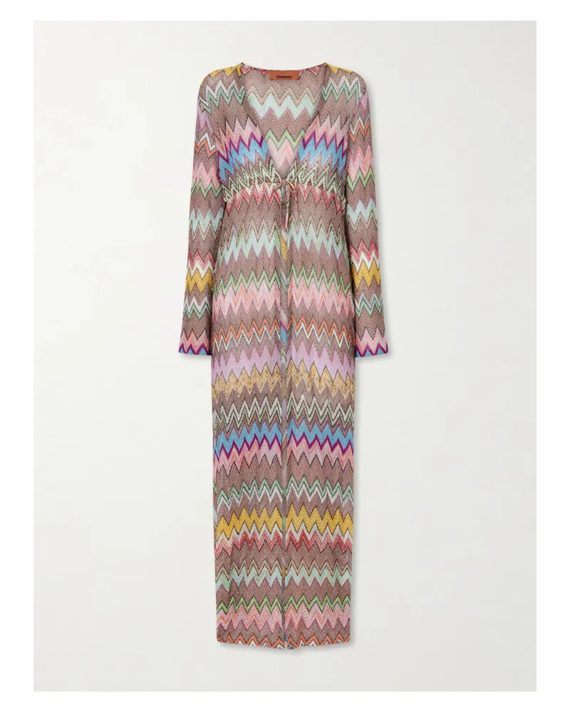 Missoni Striped Metallic Crochet-knit Coverup - Multi Multi