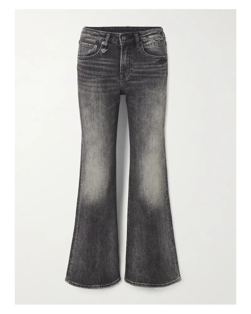 R13 Joan Kick Halbhohe Schlagjeans - Schwarz Schwarz