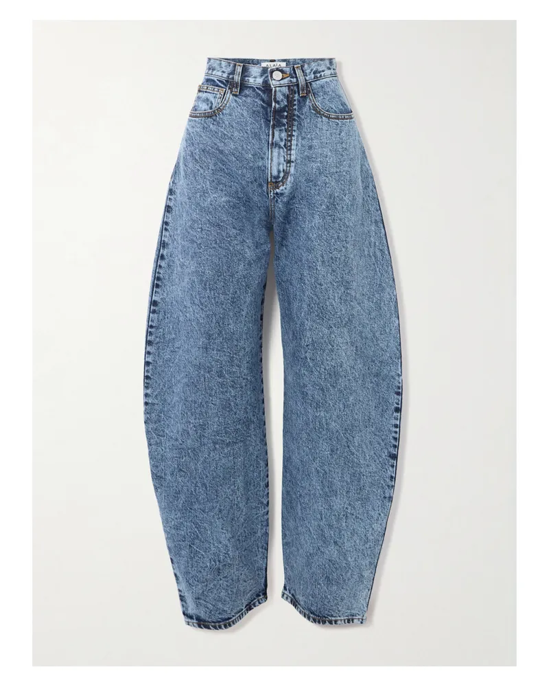 Alaïa High-rise Barrel-leg Jeans - Blue Blue