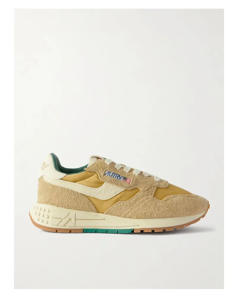 AUTRY Reelwind Low Sneakers Aus Veloursleder Und Shell Mit Kalbshaarbesätzen - Braun Braun