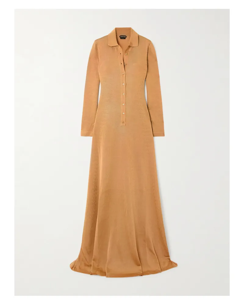 Tom Ford Maxikleid Aus Strick - Gold Gold
