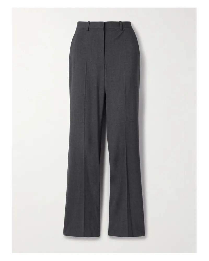 Theory Wool-blend Straight-leg Pants - Gray Gray
