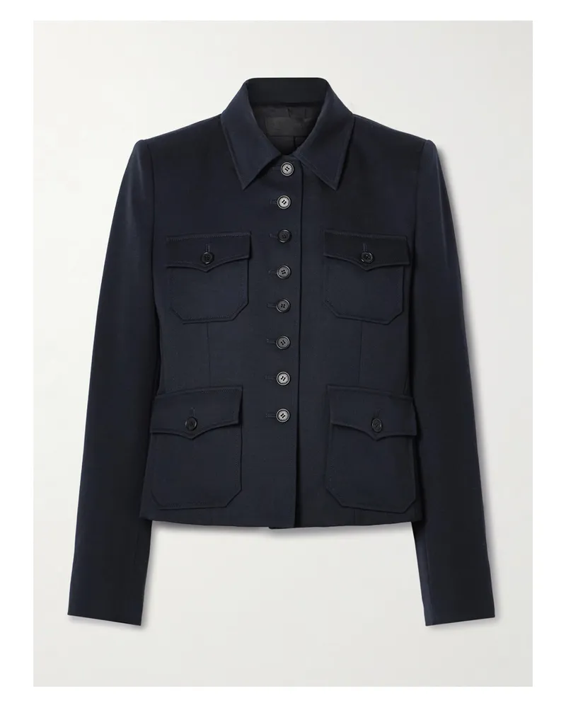 Nili Lotan Jamison Wool-twill Jacket - Blue Blue