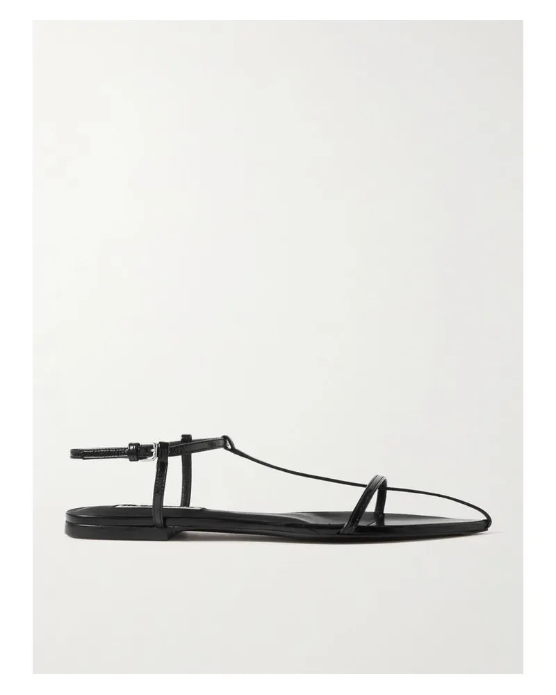 Jil Sander Sandalen Aus Leder Mit Spitzer Zehenpartie - Schwarz Schwarz