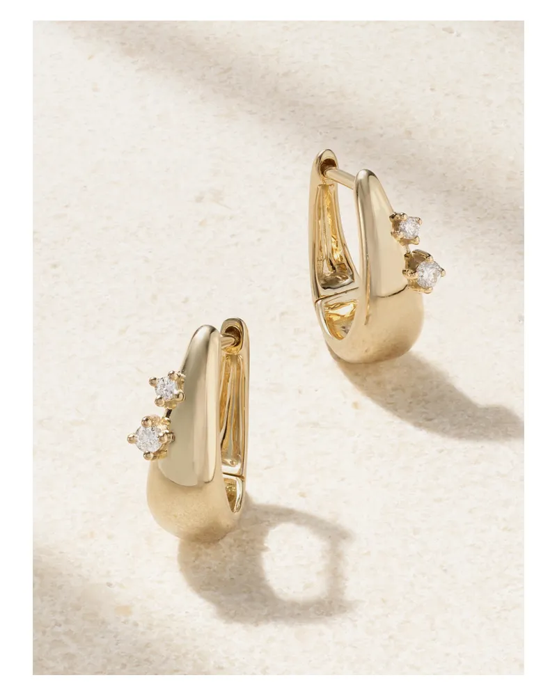 MIZUKI Creolen Aus 14 Karat Gold Mit Diamanten Gold