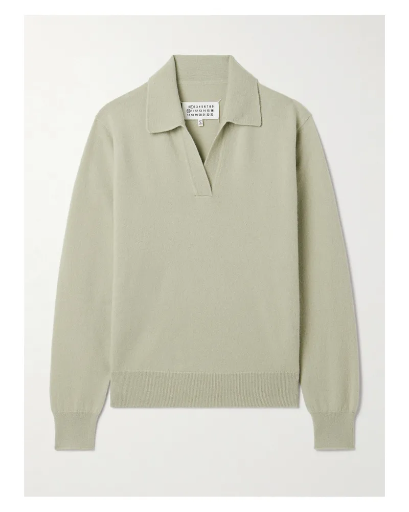 Maison Margiela Pullover Aus Wolle Mit Polokragen - Grün Grün