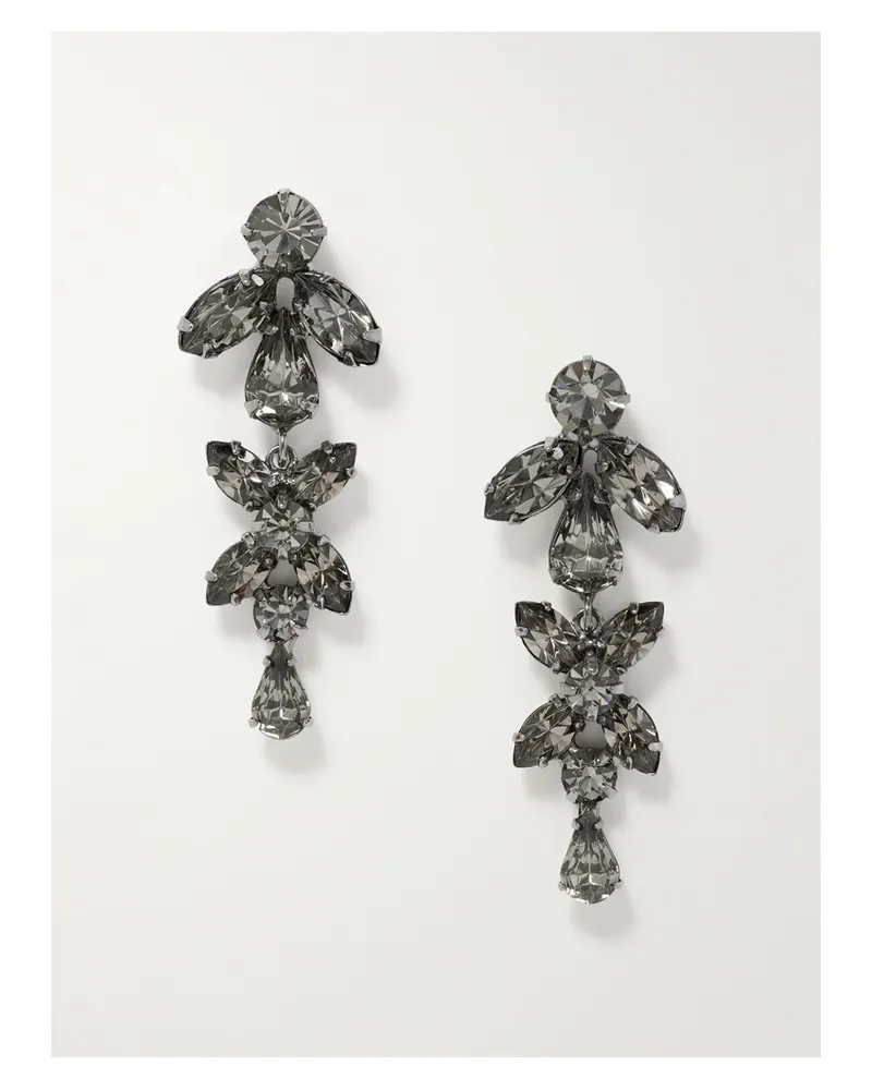 Jennifer Behr Liss Gunmetal-tone Crystal Earrings - Black Black