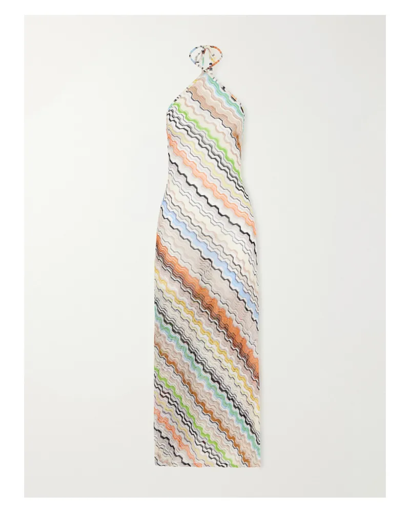 Missoni Striped Crochet-knit Halterneck Maxi Dress - Multi Multi