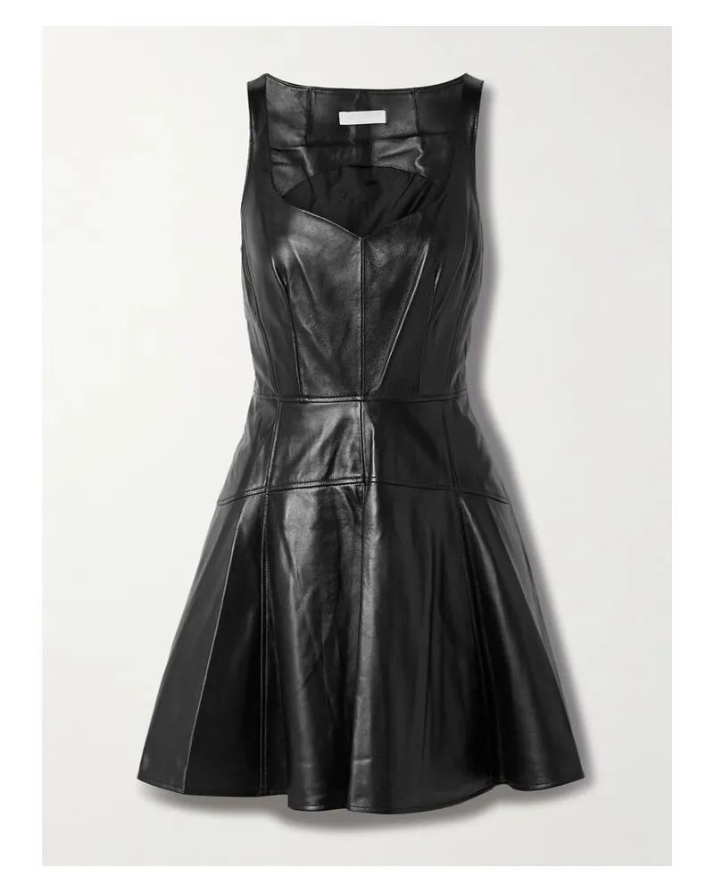 Ulla Johnson Thais Minikleid Aus Leder - Schwarz Schwarz