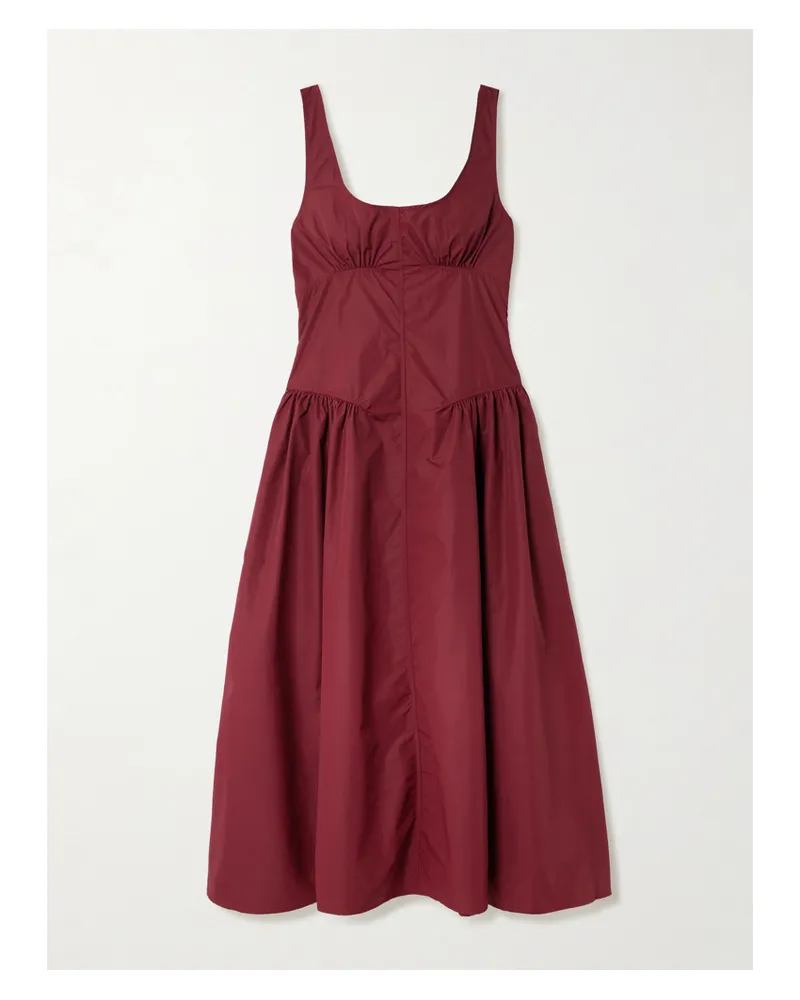 Proenza Schouler Kendall Pleated Paneled Shell Midi Dress - Red Red