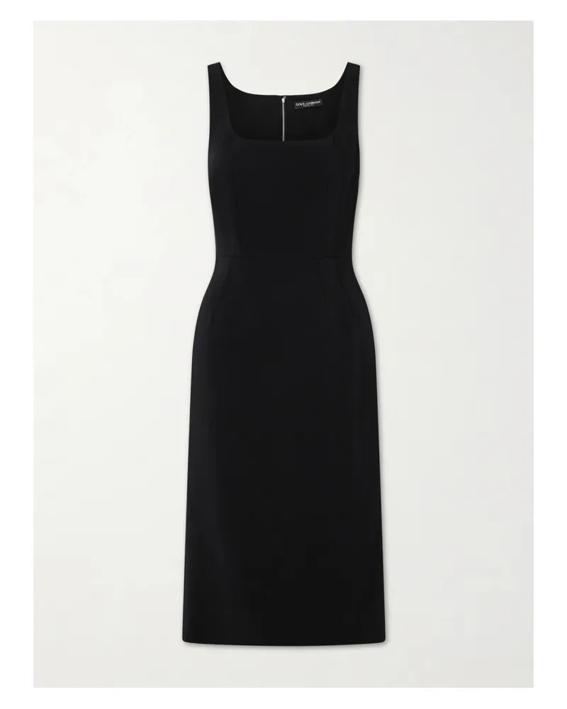 Dolce & Gabbana Midikleid Aus Cady - Schwarz Schwarz