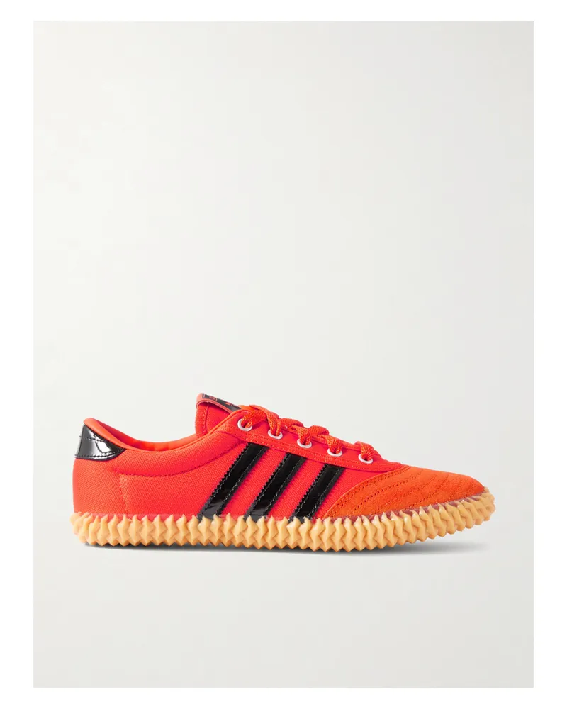 adidas Volley Plimsole Sneakers Aus Canvas Mit Veloursleder- Und Lacklederbesätzen - Orange Orange
