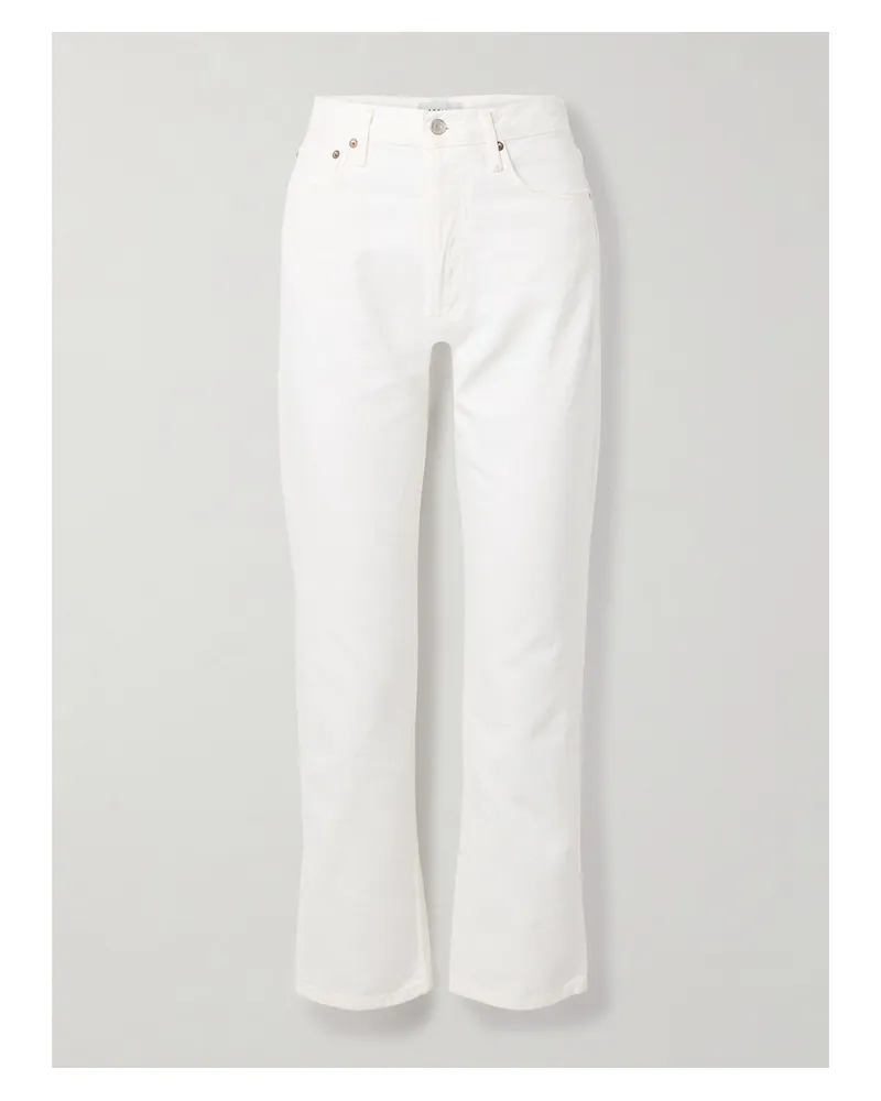 AGOLDE 90s Pinch Waist Cropped High-rise Straight-leg Jeans - White White