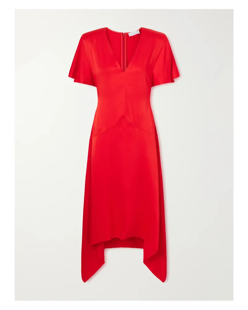 Stella McCartney Midikleid Aus Satin - Rot Rot