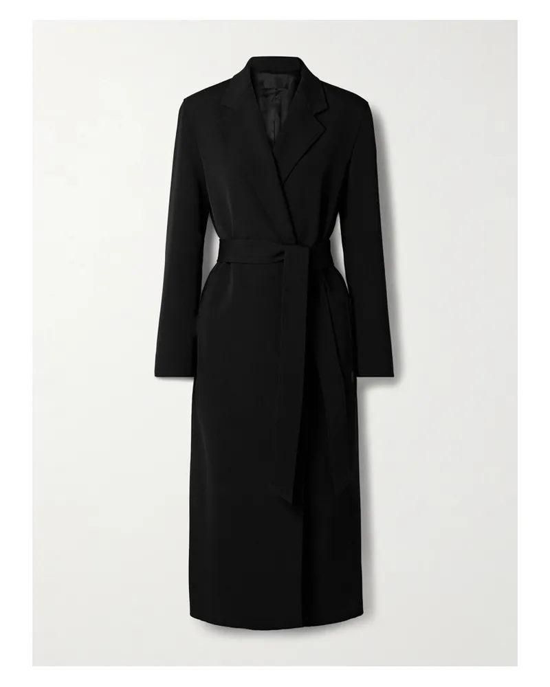 Nili Lotan Bobby Mantel Aus Twill Mit Bindegürtel - Schwarz Schwarz