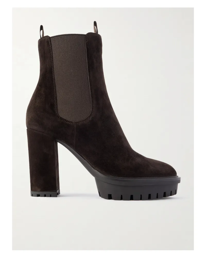 Gianvito Rossi 70 Chelsea Boots Aus Veloursleder - Braun Braun
