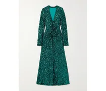 Sierra Midikleid Aus Recyceltem Stretch-tüll Mit Pailletten - Grün
