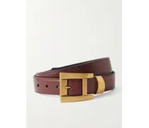 3cm Leather Belt - Brown
