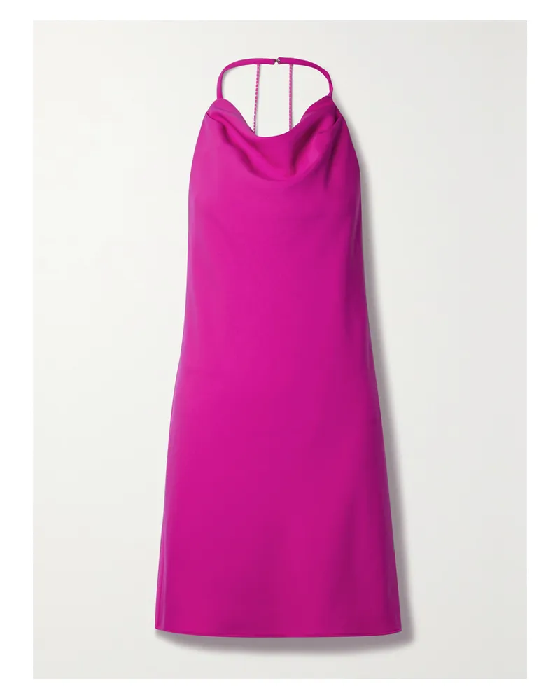ET OCHS Ella Minikleid Aus Stretch-crêpe Mit Kristallen Und Freier Rückenpartie - Pink Pink