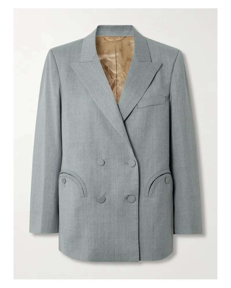Blazé Milano Everynight Doppelreihiger Blazer Aus Woll-twill - Grau Grau