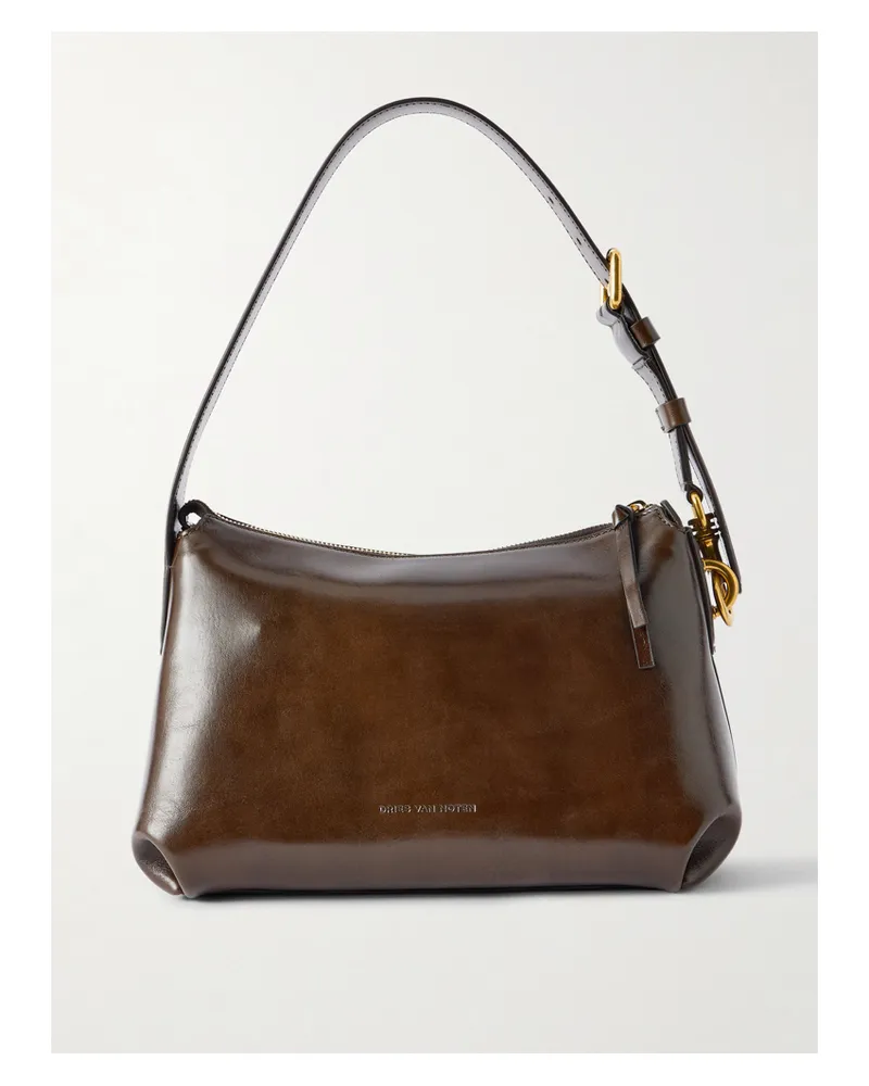 Dries van Noten Kleine Schultertasche Aus Leder - Grau Grau