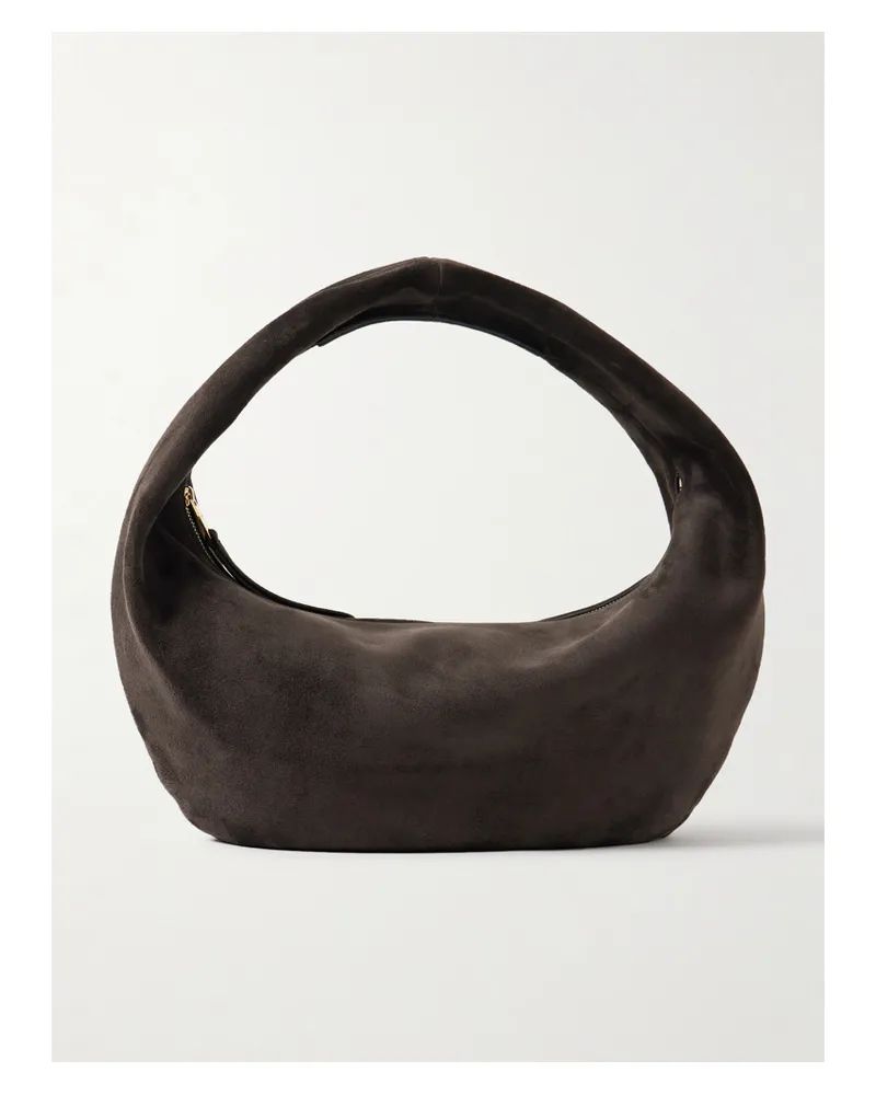 KHAITE Olivia Medium Suede Tote - Brown Brown