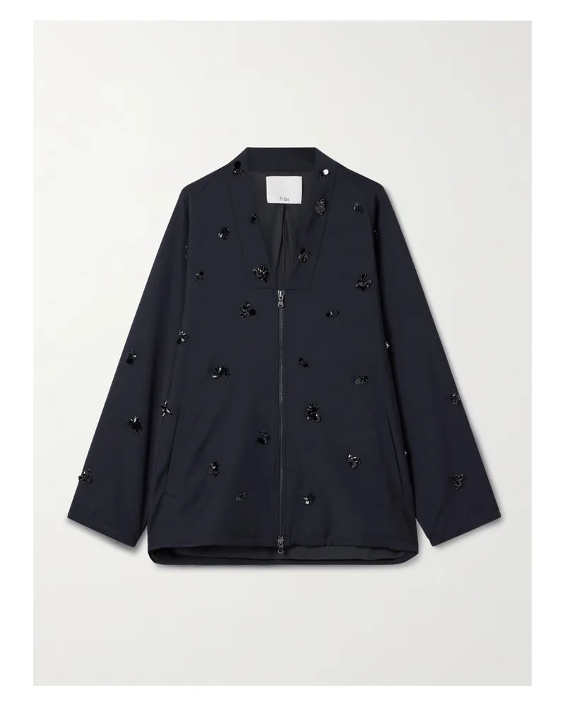 tibi Tropical Bomberjacke Aus Webstoff Mit Verzierungen - Blau Blau