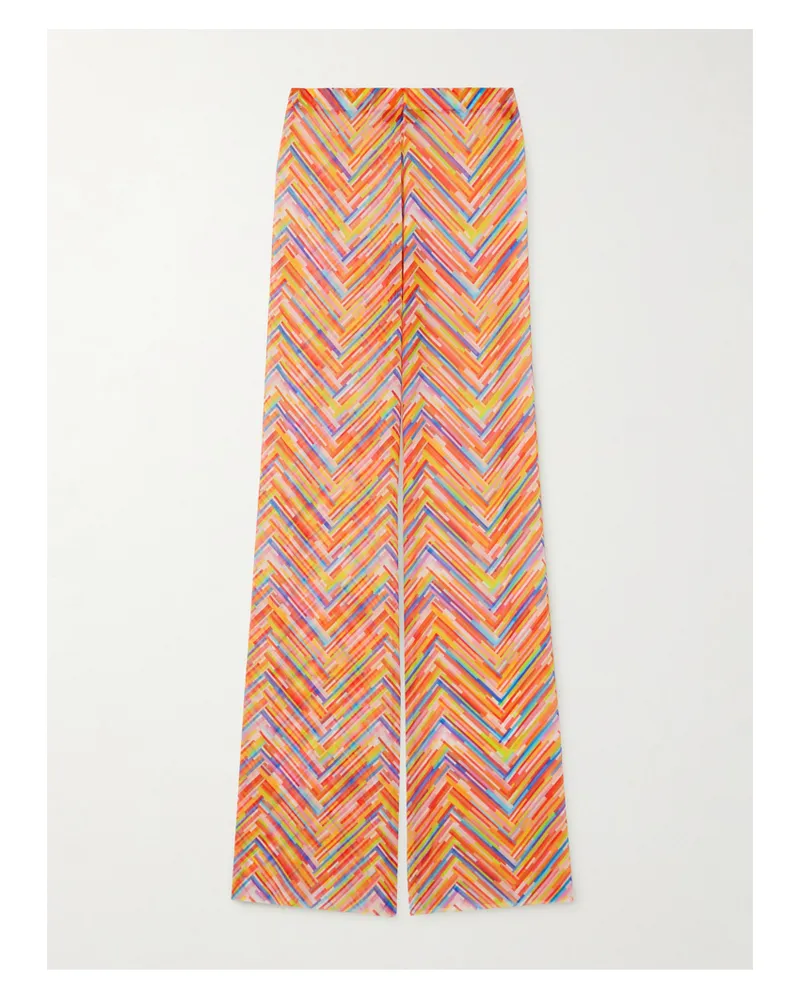 Missoni Mare Printed Stretch-tulle Slim-leg Pants - Multi Multi