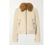 Gabardine Capsule Shearling-trimmed Appliquéd Cotton-blend Down Jacket - Neutrals
