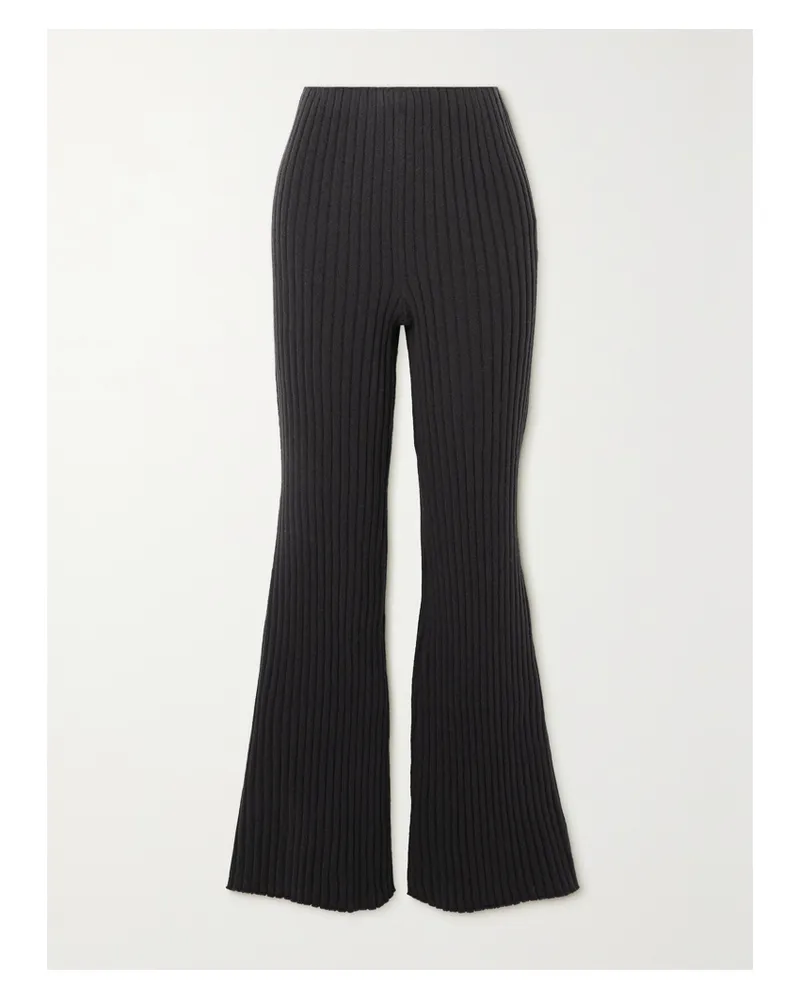 The Row Bija Schlaghose Aus Geripptem Kaschmir - Blau Blau